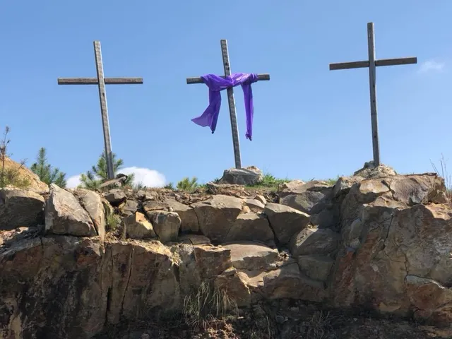 The crosses at Chenal Valley Baptist Church
