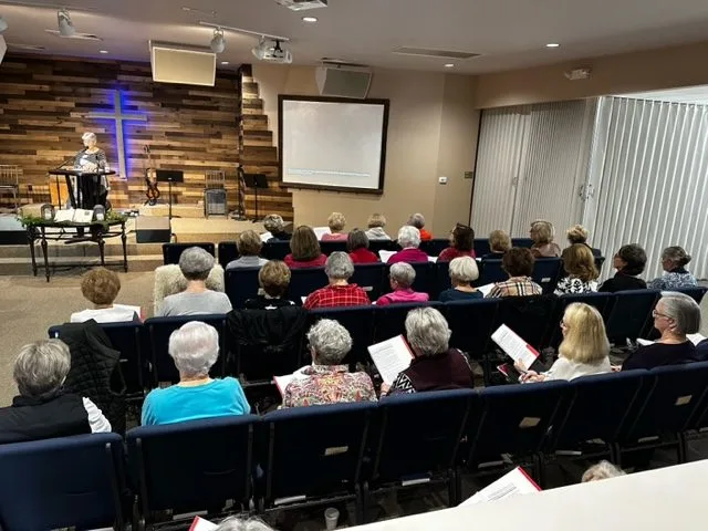 Sunday morning worship in the Chenal Valley Baptist Church sanctuary